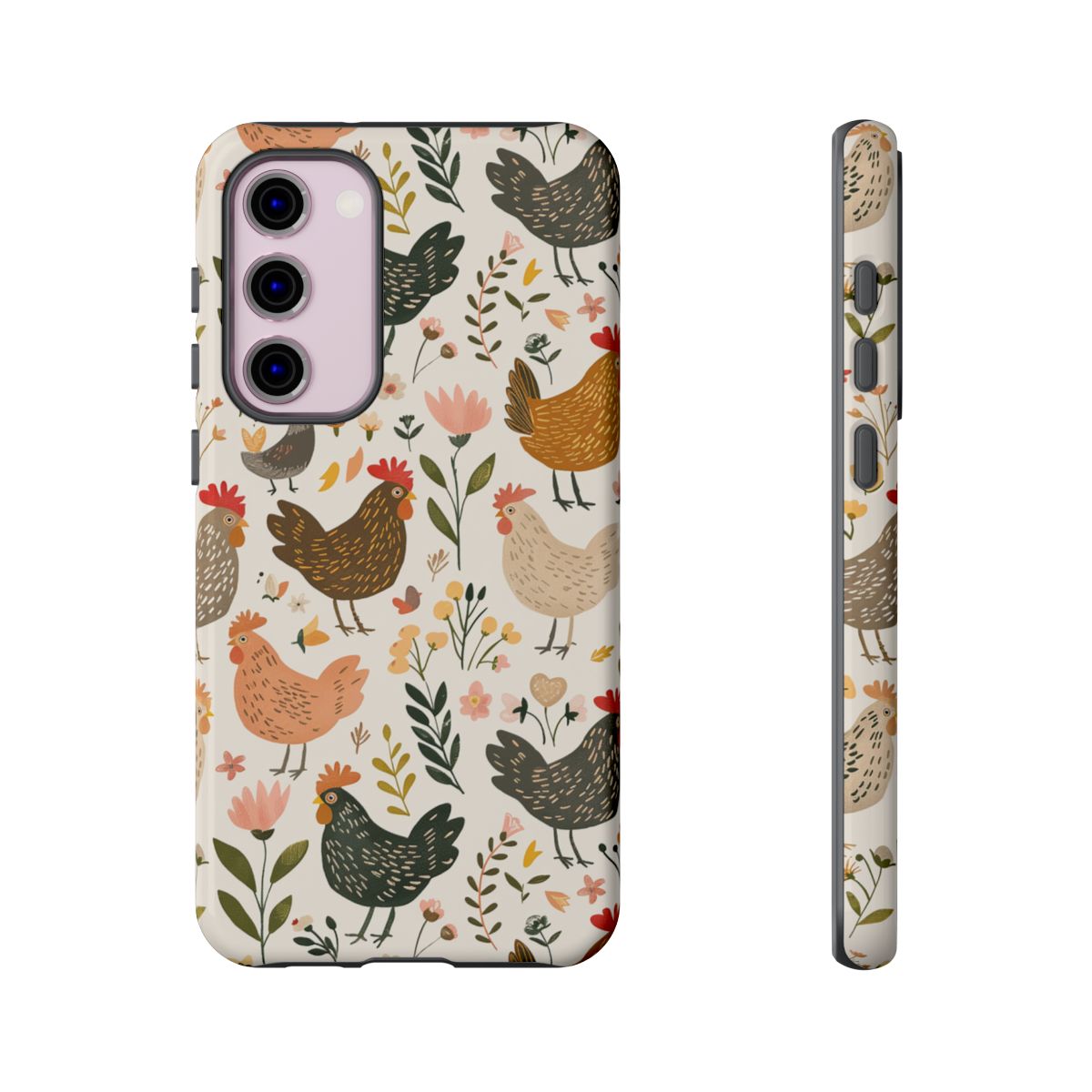 Floral Chickens Tough Case