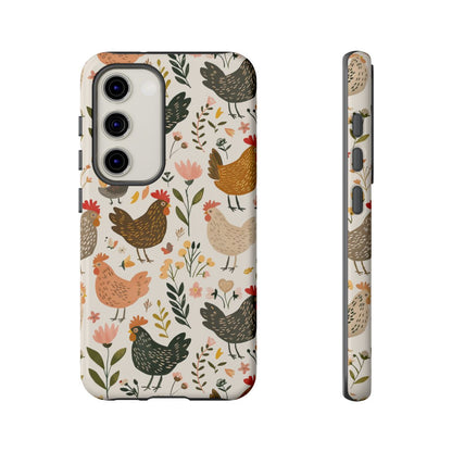 Floral Chickens Tough Case