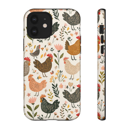 Floral Chickens Tough Case