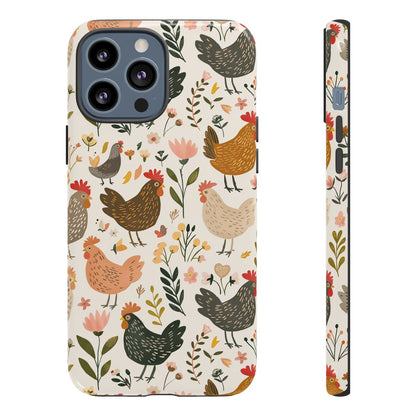 Floral Chickens Tough Case
