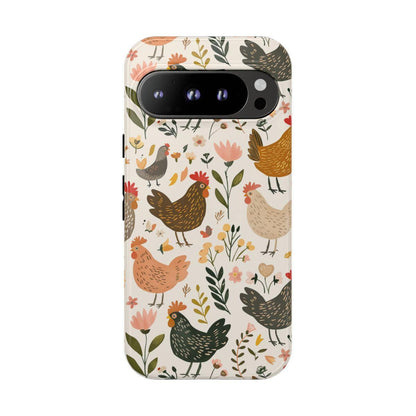 Floral Chickens Tough Case
