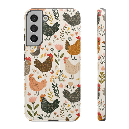 Floral Chickens Tough Case
