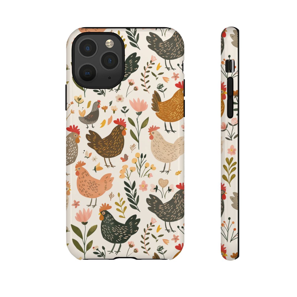 Floral Chickens Tough Case