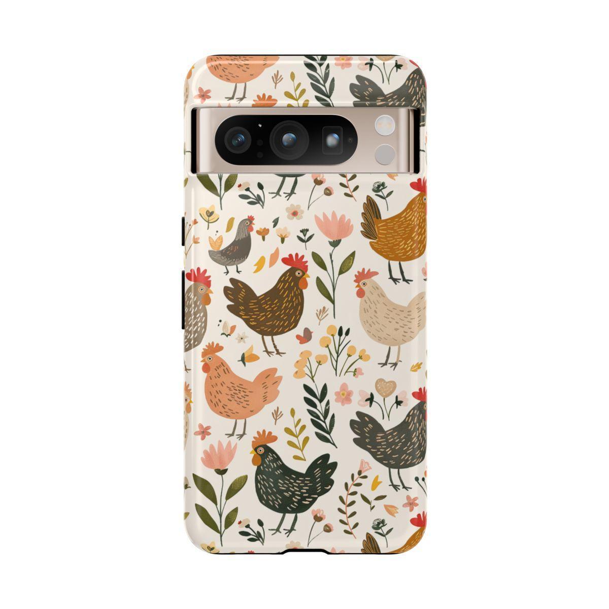 Floral Chickens Tough Case