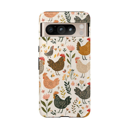 Floral Chickens Tough Case