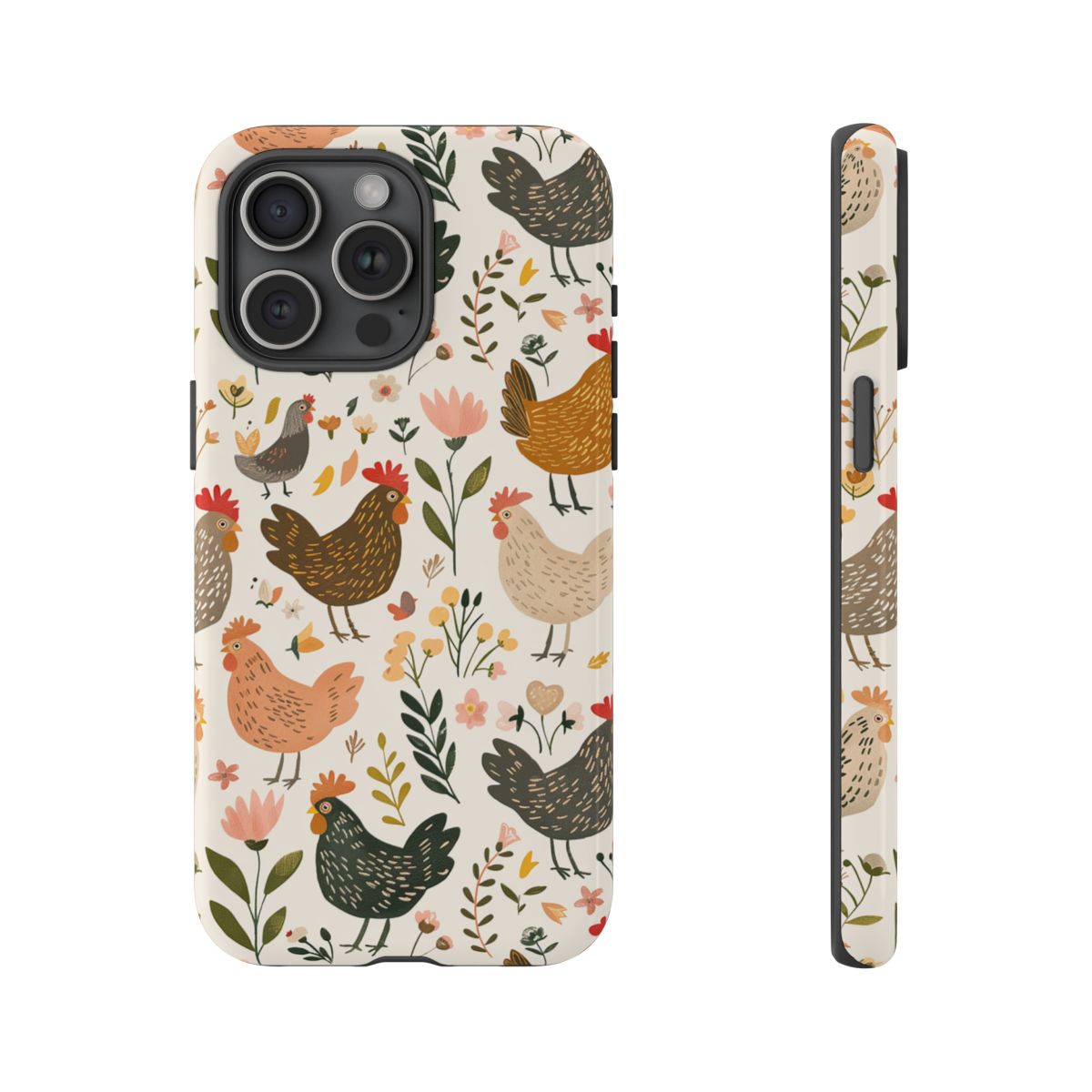 Floral Chickens Tough Case