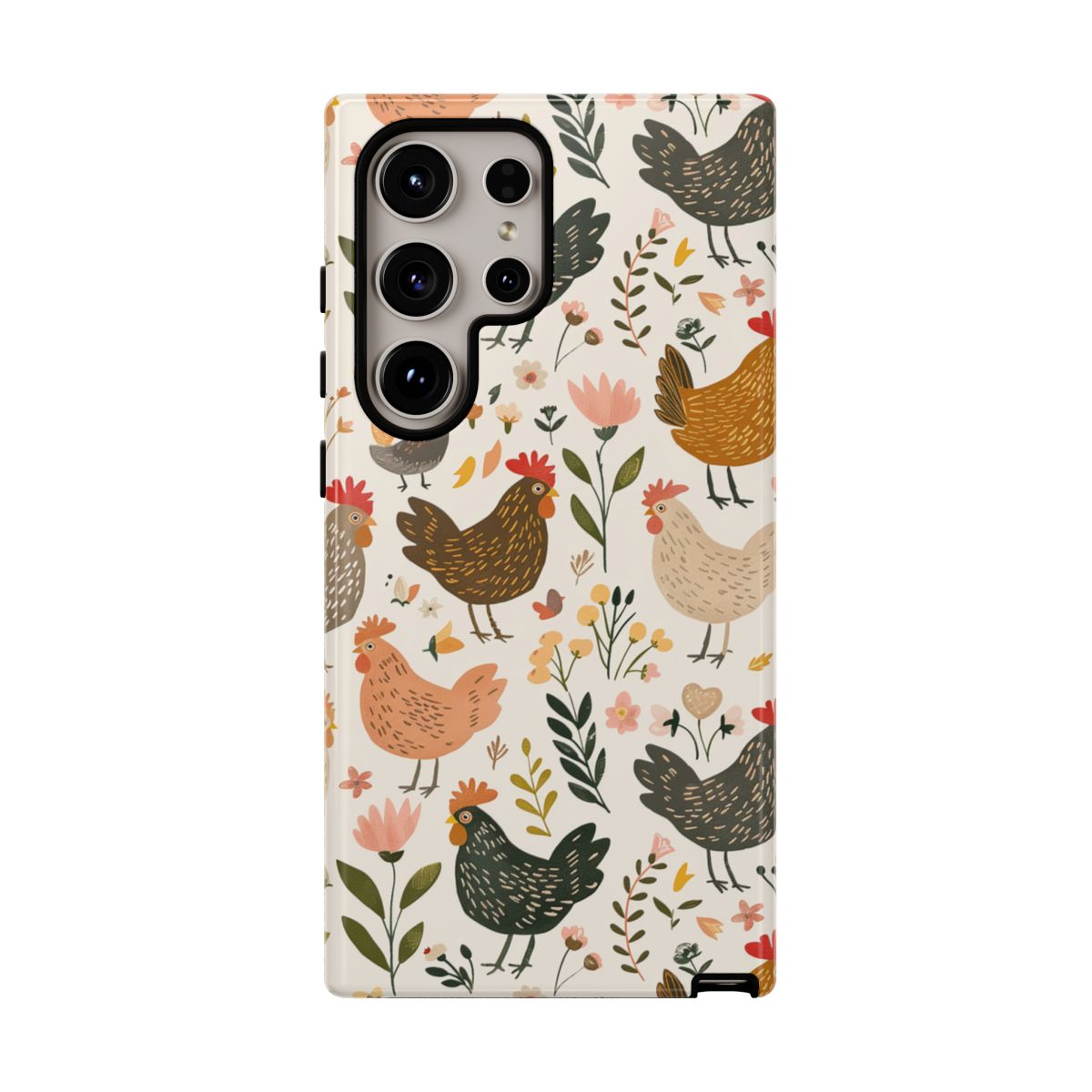 Floral Chickens Tough Case