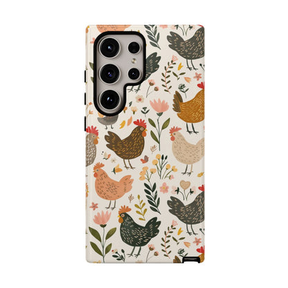 Floral Chickens Tough Case