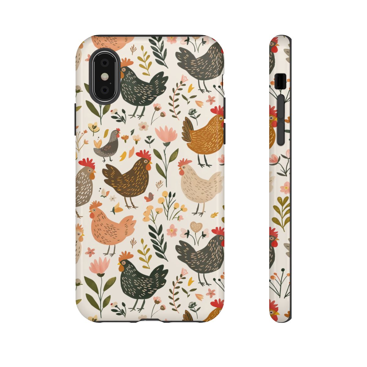 Floral Chickens Tough Case
