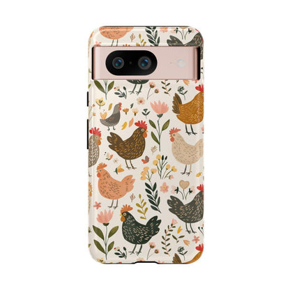 Floral Chickens Tough Case
