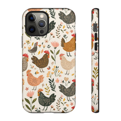 Floral Chickens Tough Case