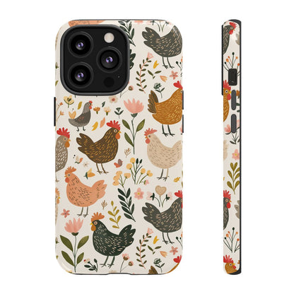 Floral Chickens Tough Case