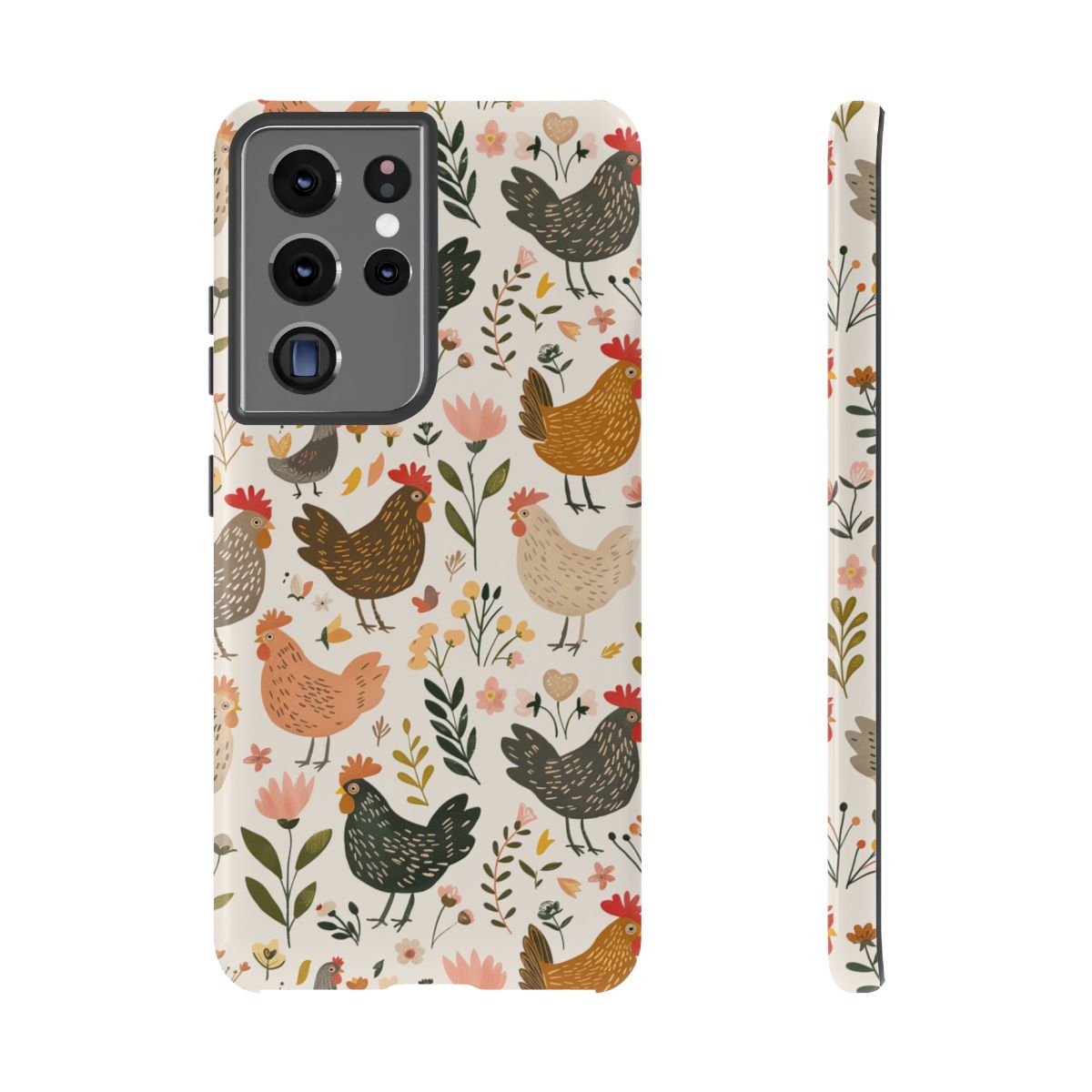 Floral Chickens Tough Case