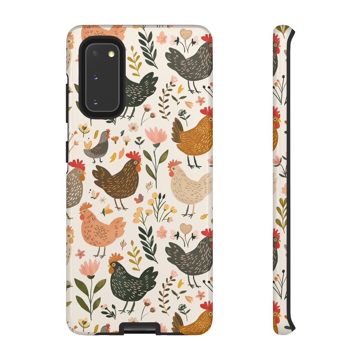 Floral Chickens Tough Case