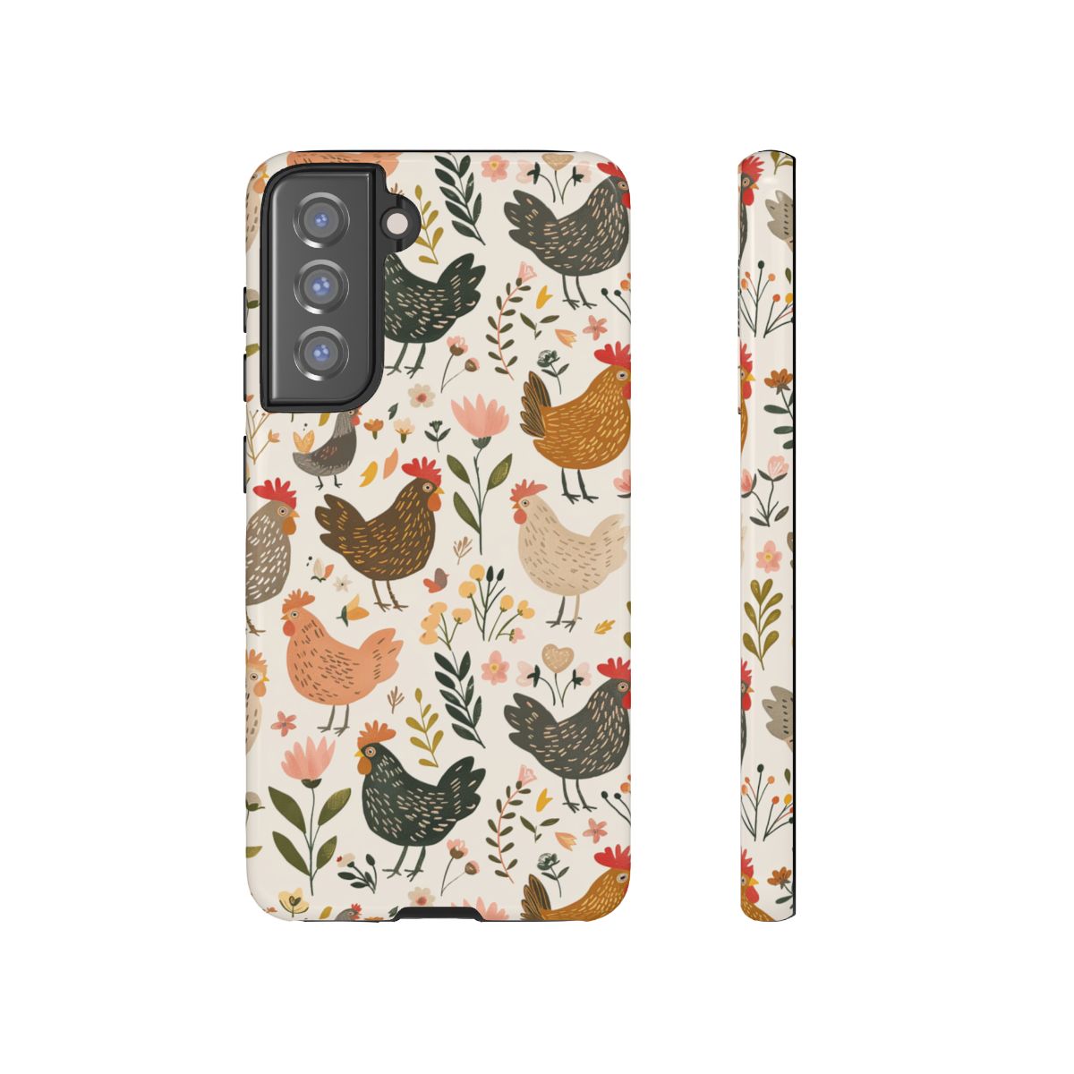 Floral Chickens Tough Case