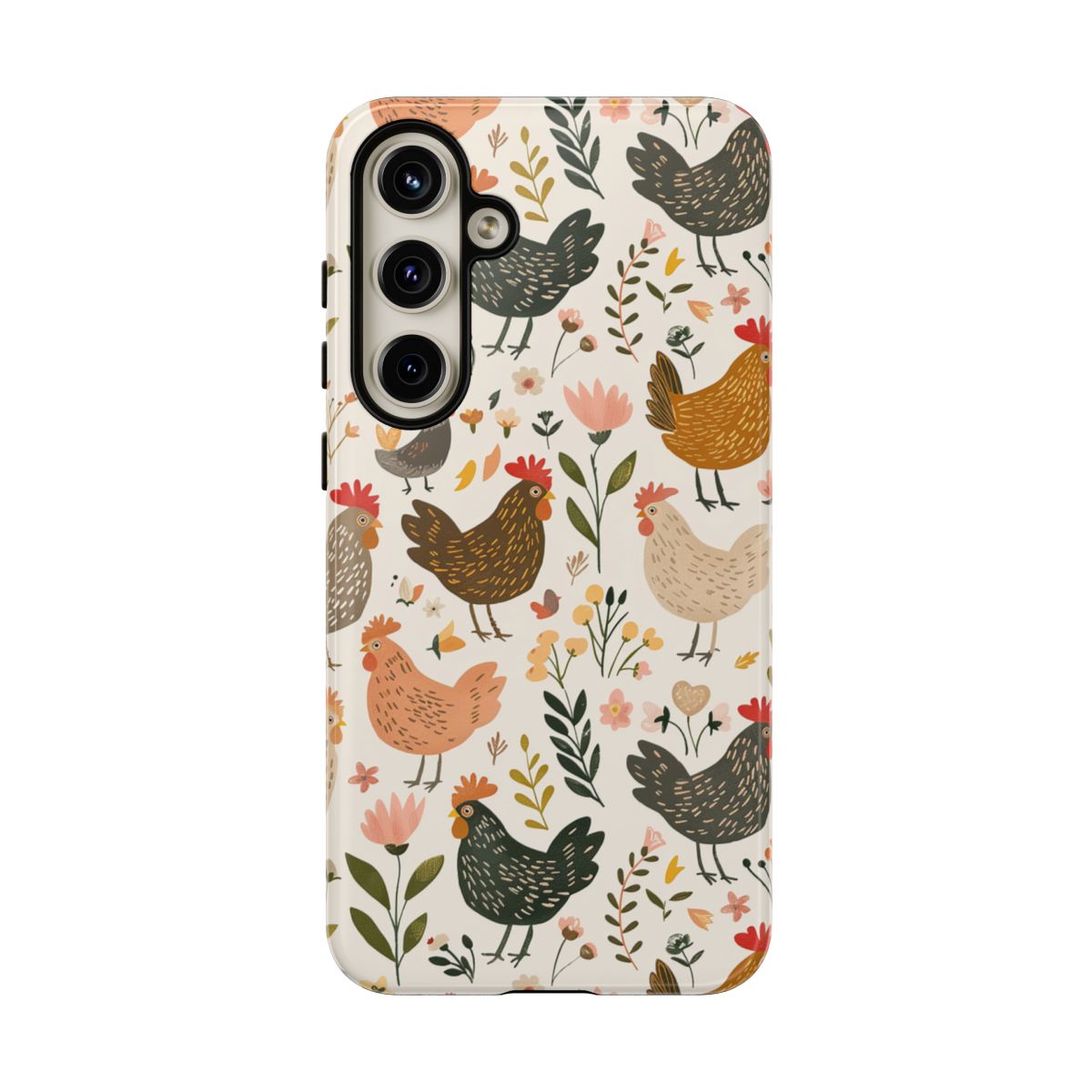 Floral Chickens Tough Case