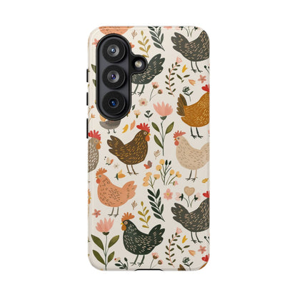 Floral Chickens Tough Case