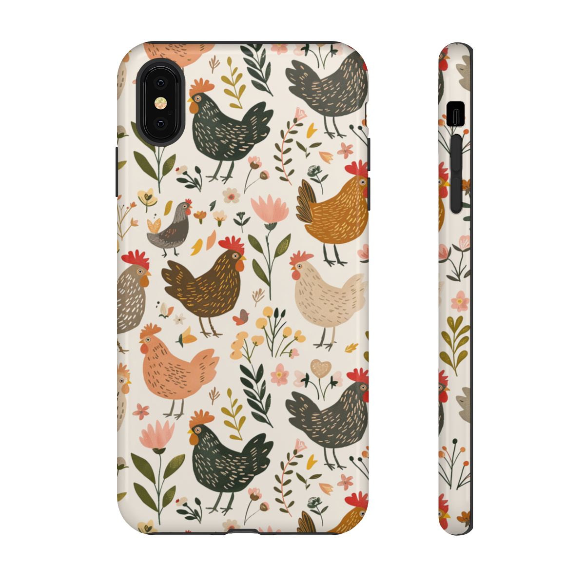 Floral Chickens Tough Case