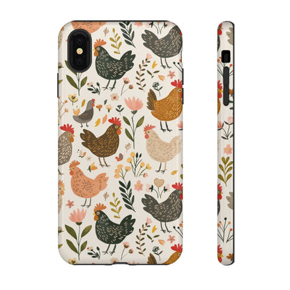 Floral Chickens Tough Case