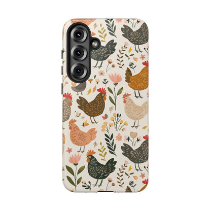 Floral Chickens Tough Case