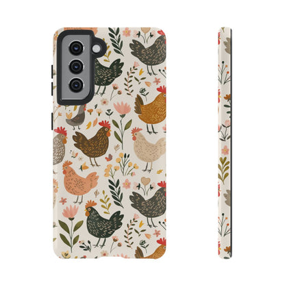 Floral Chickens Tough Case