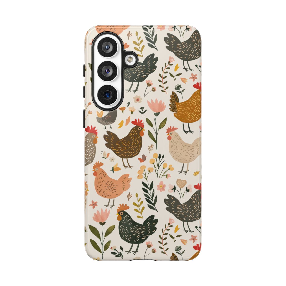 Floral Chickens Tough Case