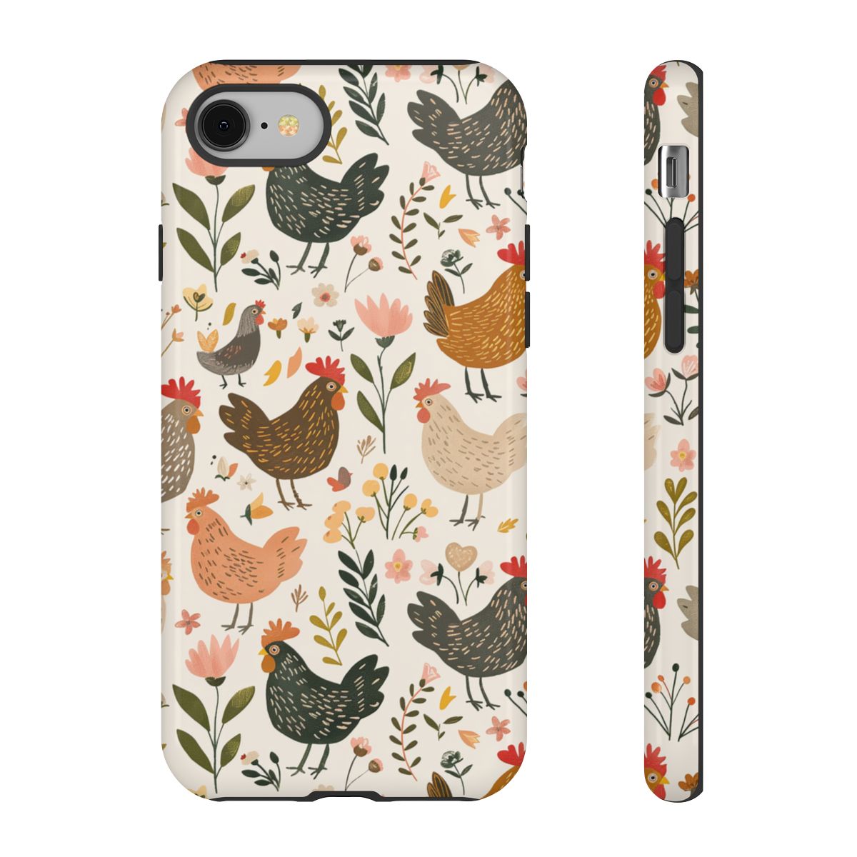 Floral Chickens Tough Case
