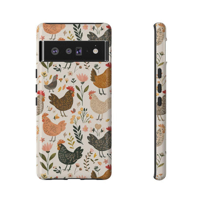 Floral Chickens Tough Case