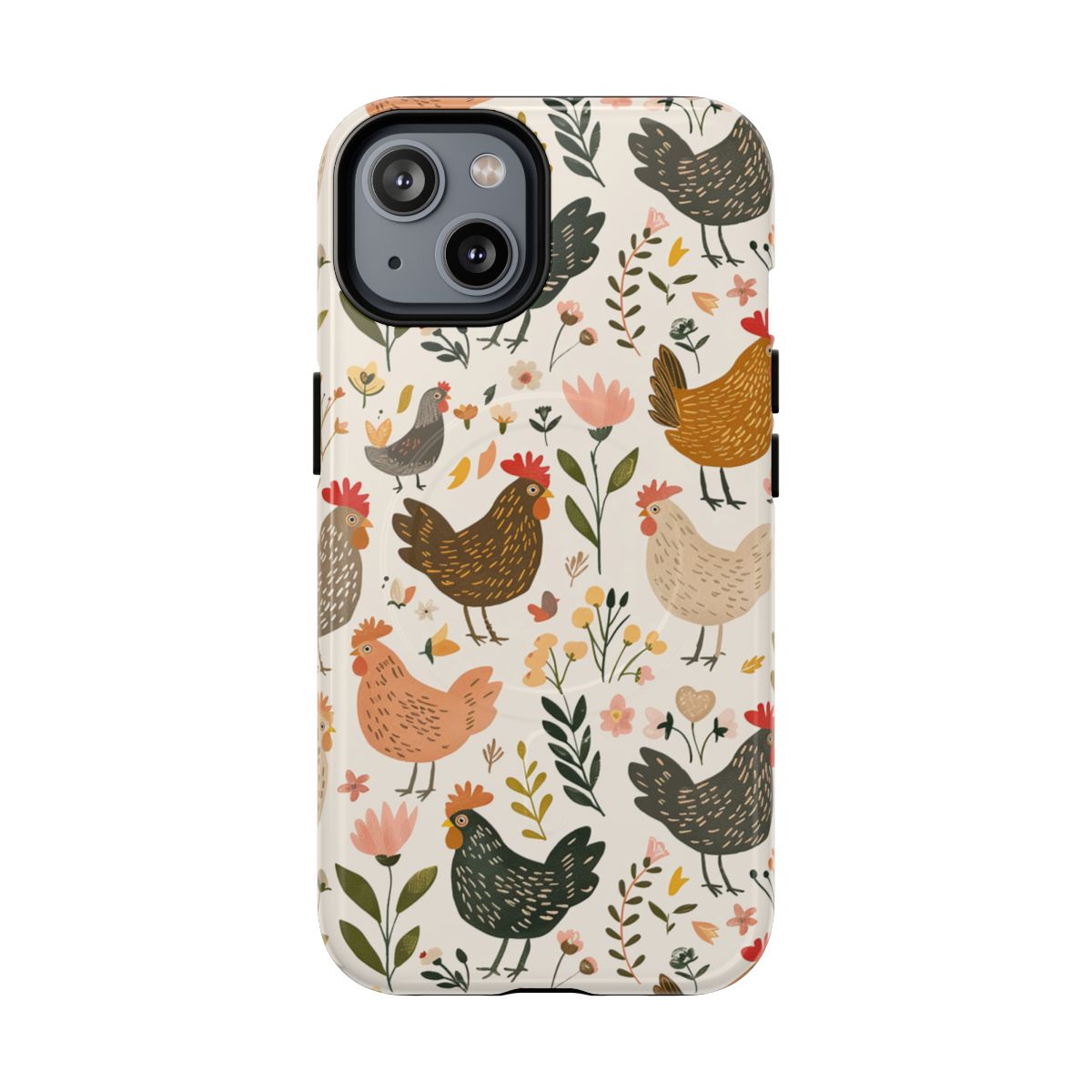 Floral Chickens Magnetic Case