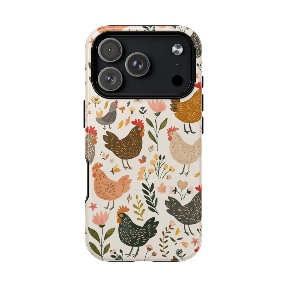 Floral Chickens Magnetic Case