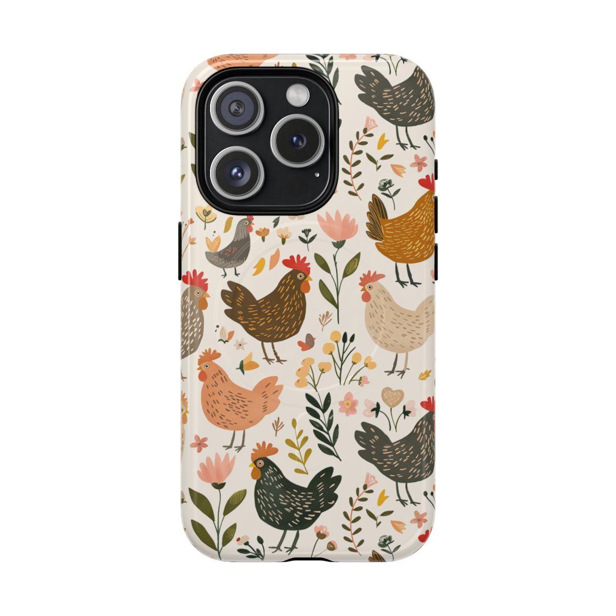 Floral Chickens Magnetic Case