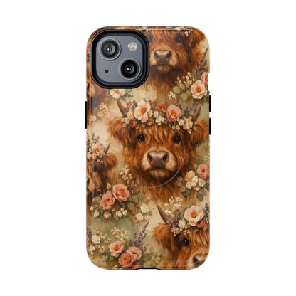 Floral Highland Cow Magnetic Case
