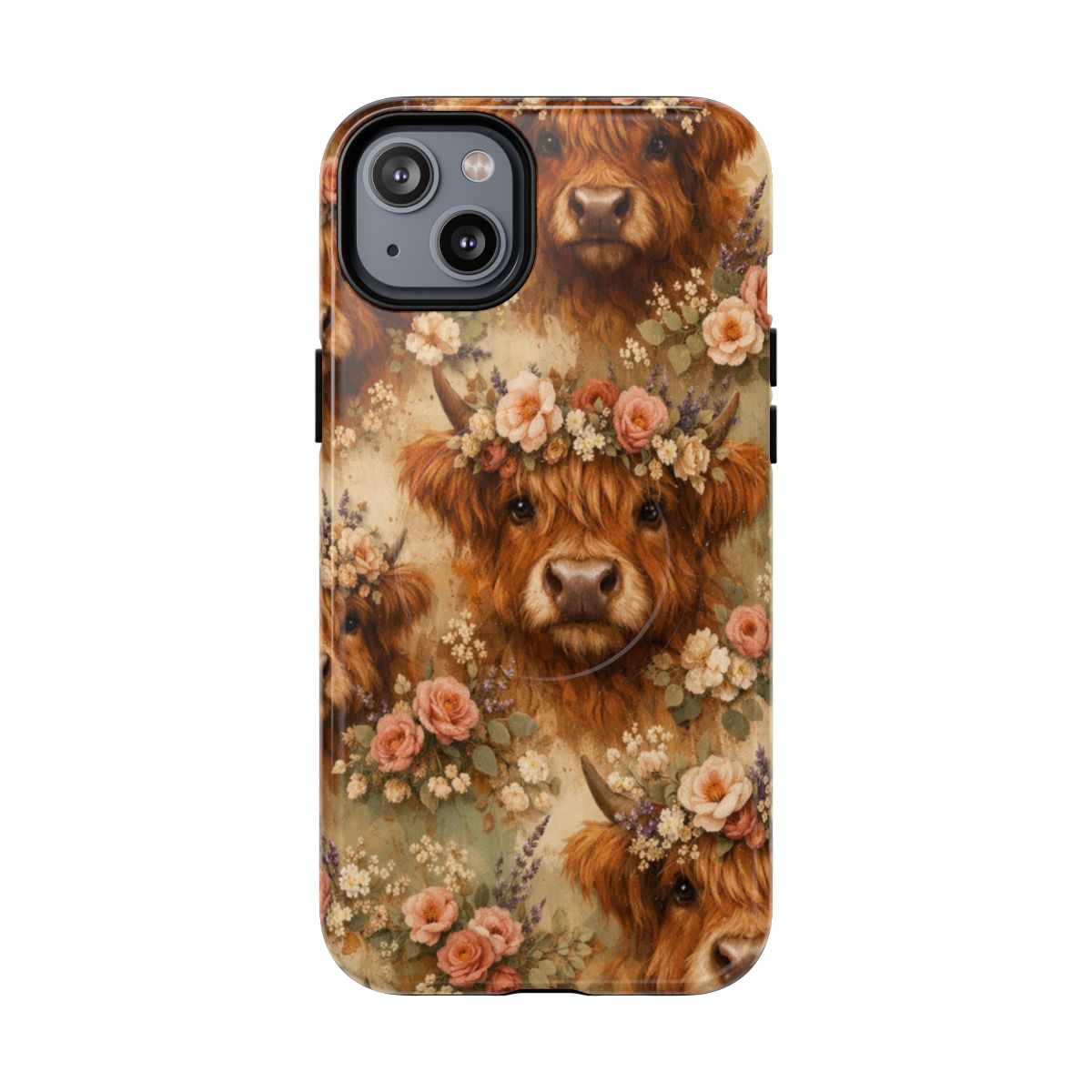 Floral Highland Cow Magnetic Case