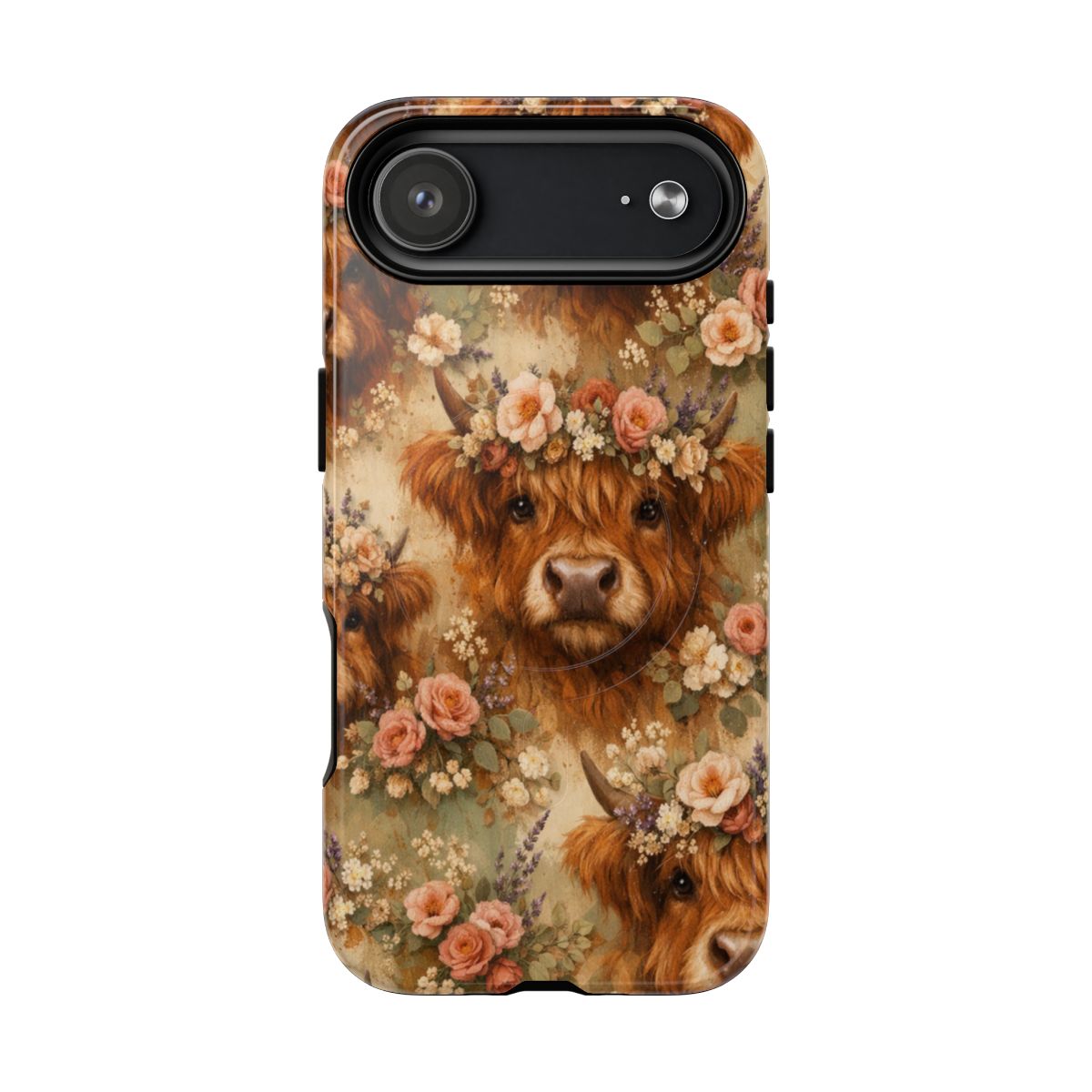 Floral Highland Cow Magnetic Case