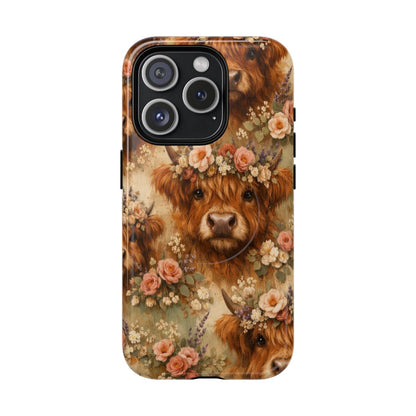 Floral Highland Cow Magnetic Case
