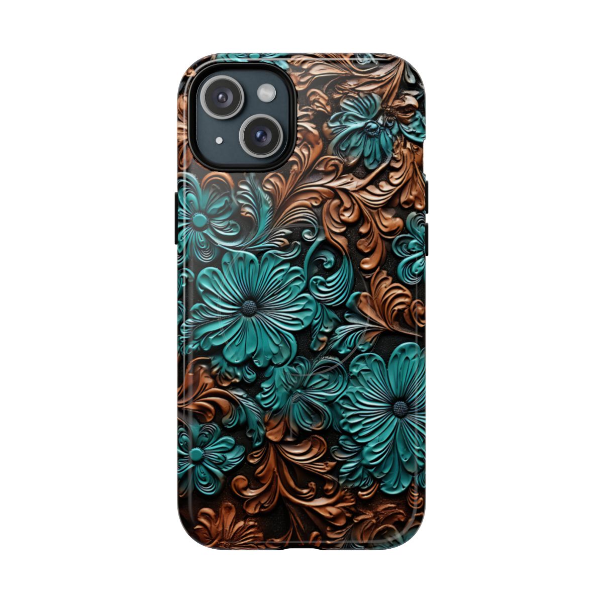 Faux Tooled Floral Magnetic Case