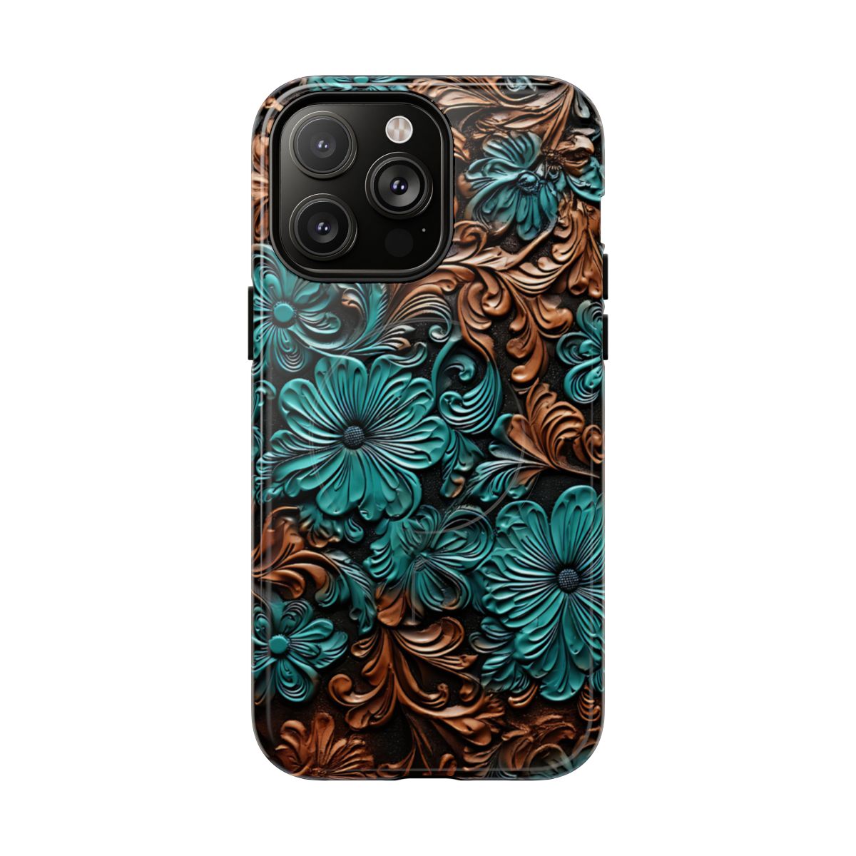 Faux Tooled Floral Magnetic Case
