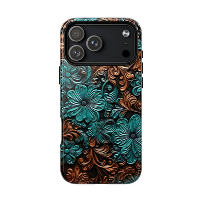 Faux Tooled Floral Magnetic Case