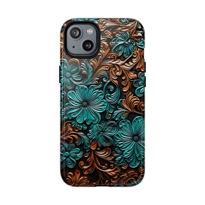 Faux Tooled Floral Magnetic Case