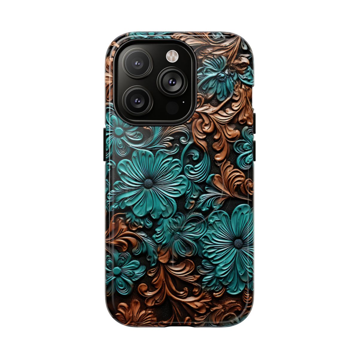 Faux Tooled Floral Magnetic Case