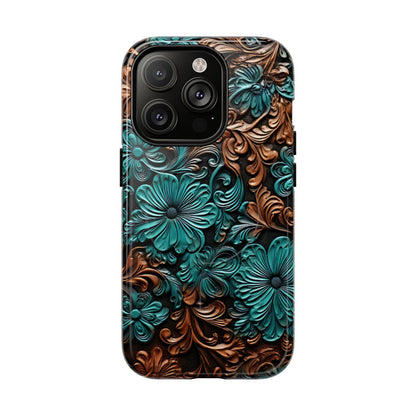 Faux Tooled Floral Magnetic Case