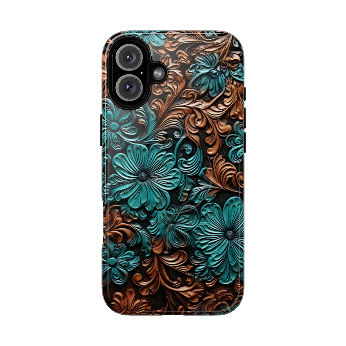 Faux Tooled Floral Magnetic Case