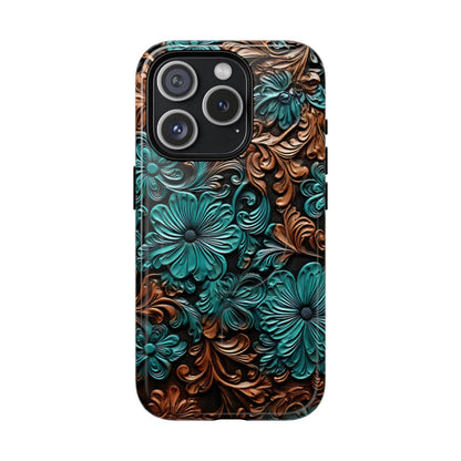 Faux Tooled Floral Magnetic Case