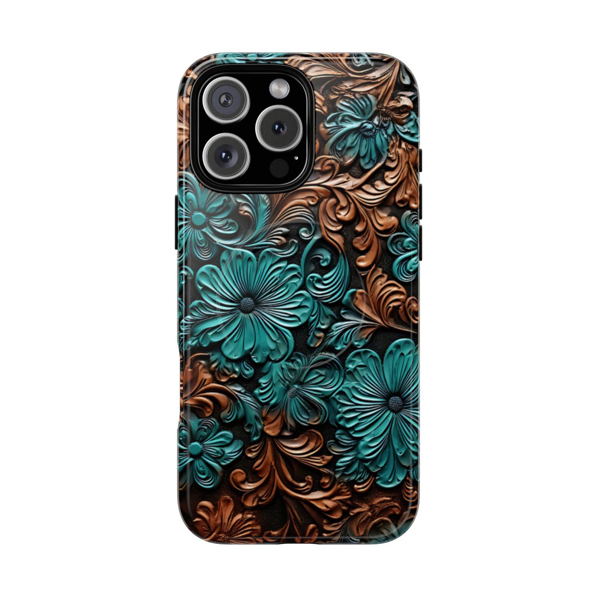 Faux Tooled Floral Magnetic Case