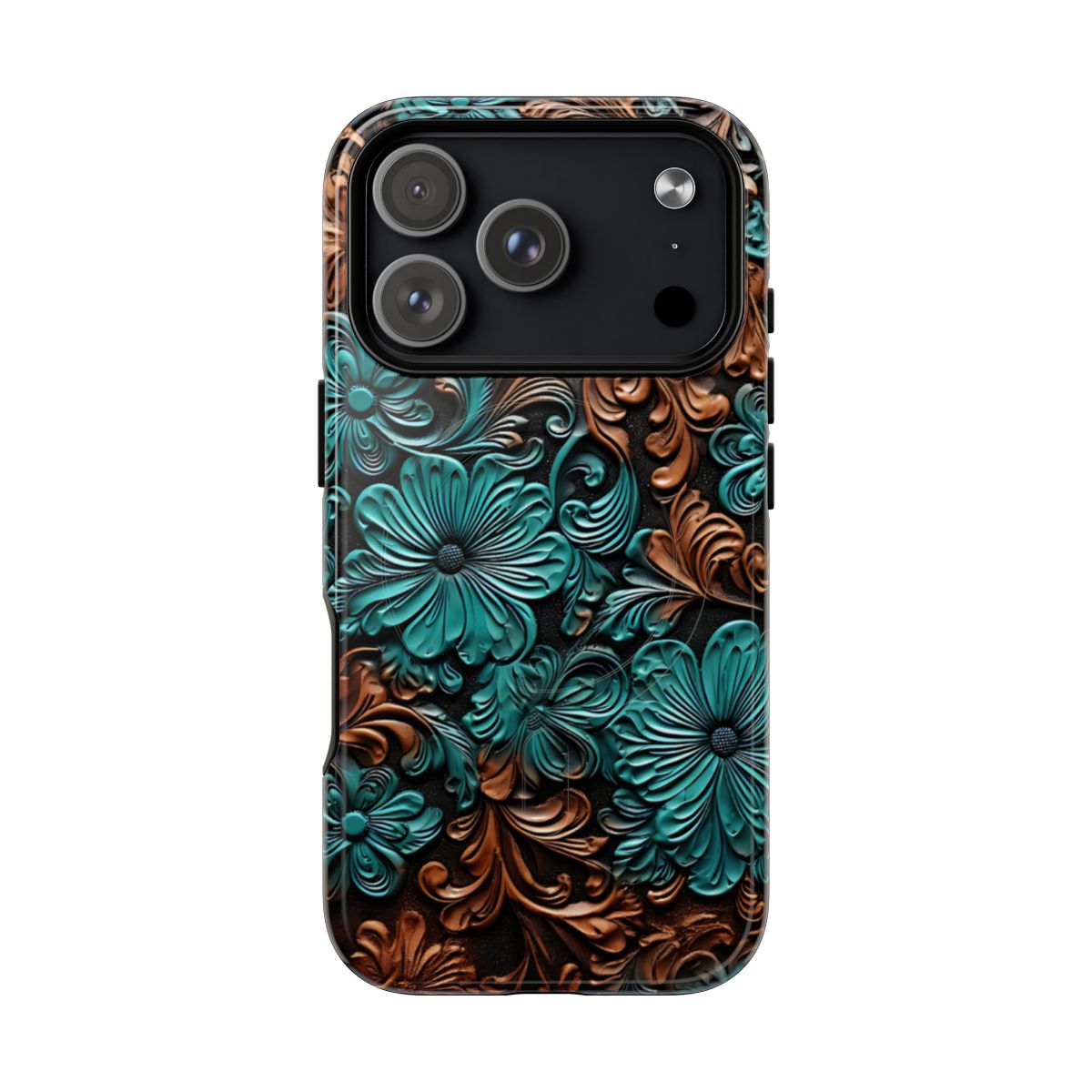 Faux Tooled Floral Magnetic Case