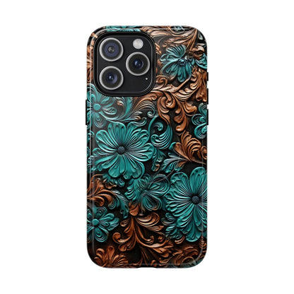 Faux Tooled Floral Magnetic Case