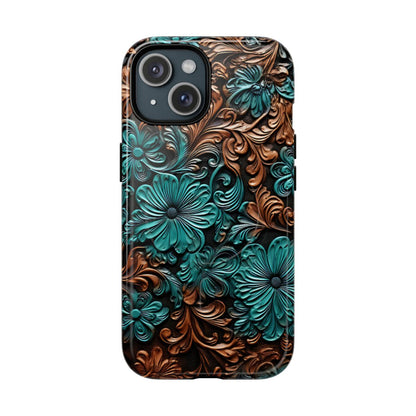Faux Tooled Floral Magnetic Case