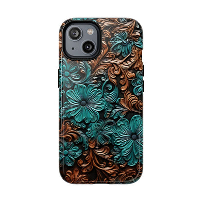 Faux Tooled Floral Magnetic Case