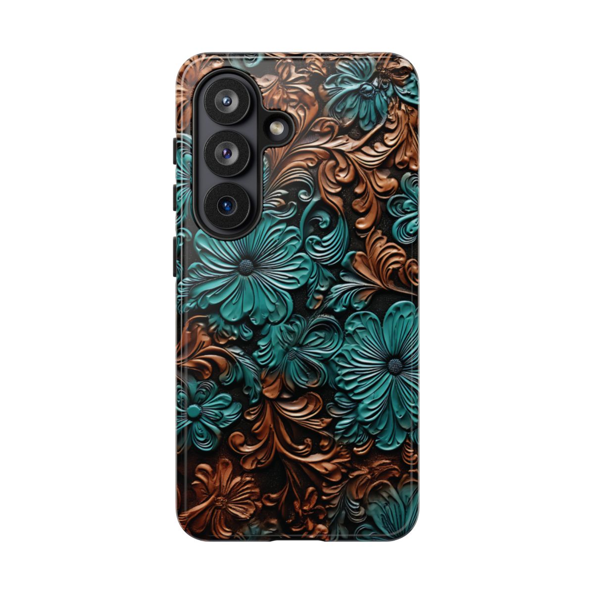Faux Tooled Floral Tough Case