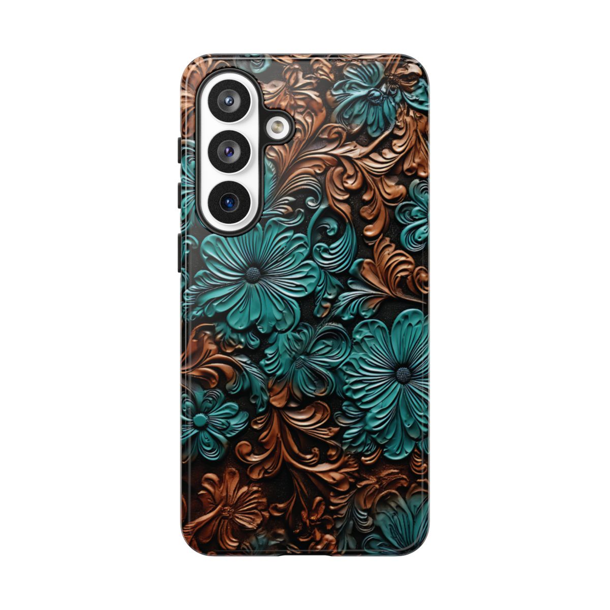 Faux Tooled Floral Tough Case